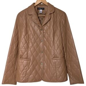 Jones New York Collection Quilted Leather Jacket NEW
